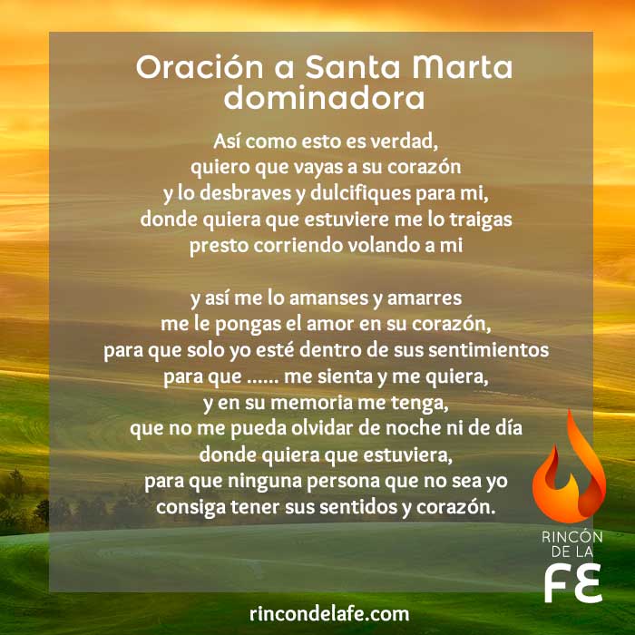 santa marta la dominadora prayer in spanish